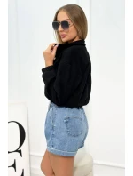 Semišová mikina na zip Černý Semišová mikina na zip Černý