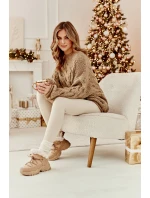 Damskie Botki Trapery Z Futerkiem Beżowe Cresandi Damskie Botki Trapery Z Futerkiem Beżowe Cresandi