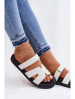 Klapki Damskie Z Rzepem Vinceza 17401 Białe