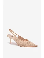 Dámské sandály z na podpatku Béžové model 22103173 - Boto