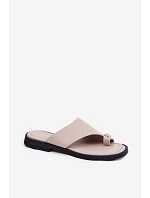 Kožené dámské žabky Vinceza Béžové