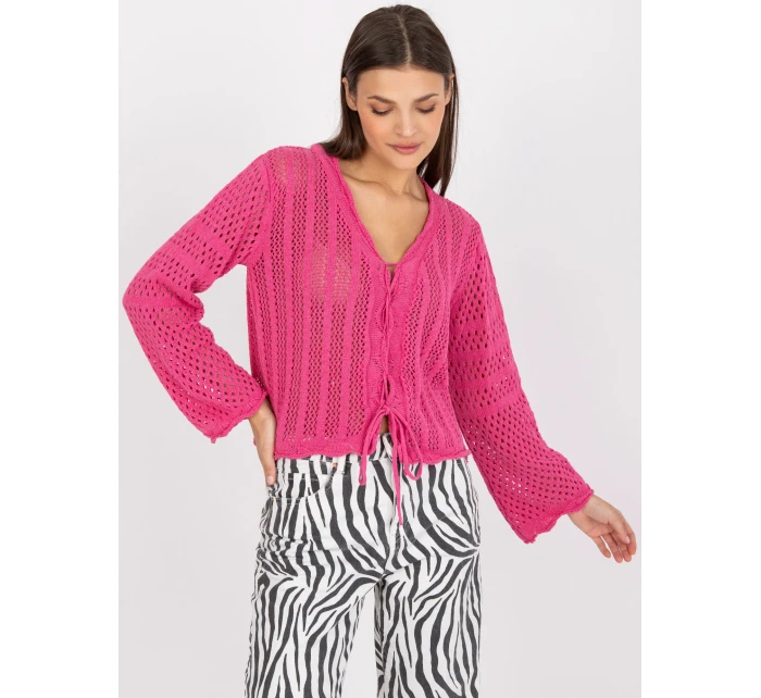 Sweter LC SW model 21091659 ciemny różowy - FPrice Sweter LC SW model 21091659 ciemny różowy - FPrice