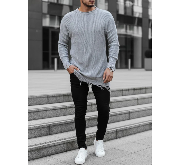 Pánský světle šedý svetr Dstreet model 21966876 - FashionStreet