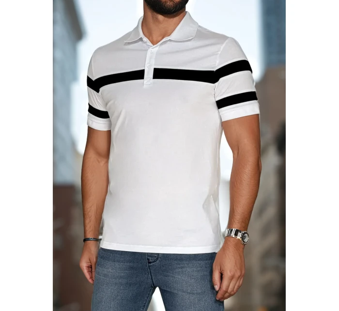 Pánská polokošile s pruhy bílá Dstreet model 21987854 - FashionStreet