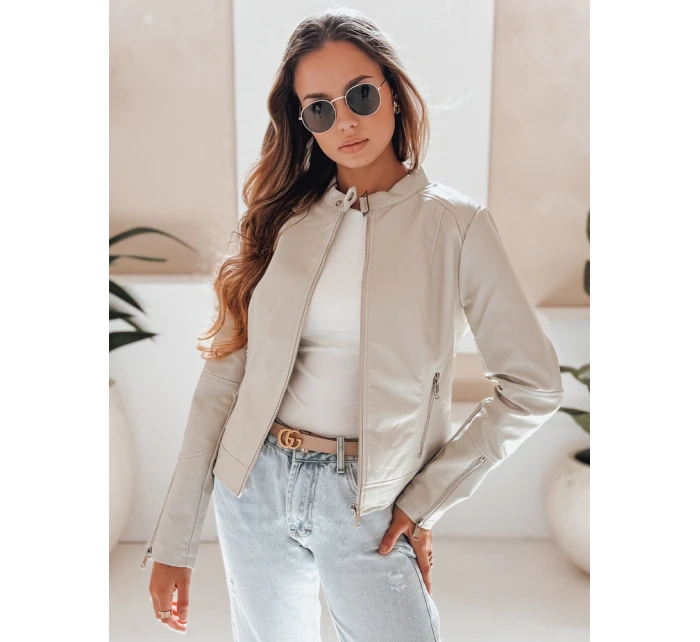 Dámska kožená bunda LOVEBIKER sivá FashionStreet TY5214