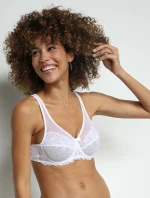 Dámska čipková podprsenka DIM GENEROUS ESSENTIEL UNDERWIRE BRA - DIM - biela