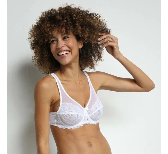 Dámská krajková podprsenka GENEROUS model 17153475 UNDERWIRE BRA bílá - DIM Dámská krajková podprsenka GENEROUS model 17153475 UNDERWIRE BRA bílá - DIM