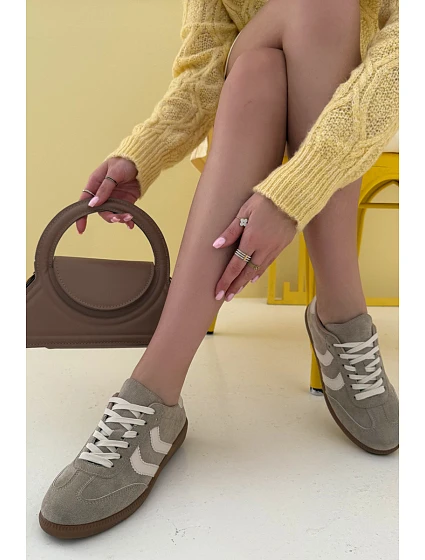 Dámské tenisky z eko semiše zelené model 22027738 - EVENTO