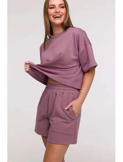 model 21047255 Šortky s kapsami s nášivkami heather - BeWear model 21047255 Šortky s kapsami s nášivkami heather - BeWear