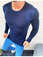 Námornícky modrý pánsky sveter prehodený cez hlavu WX1586