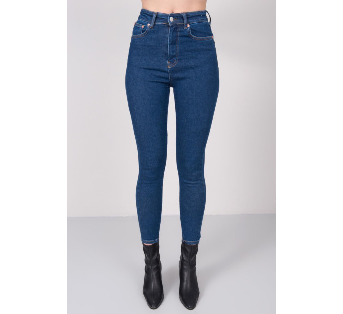 Tmavomodré džínsové nohavice s vysokým pásom - 15676 - BSL