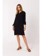 Dámske šaty so šnurovaním vpredu M742 Black - MOE