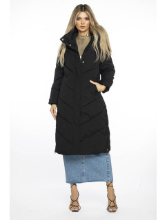 Jednoduchá čierna dámska zimná bunda s kapucňou Ann Gissy (AG1-3030)