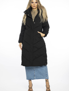 Jednoduchá čierna dámska zimná bunda s kapucňou Ann Gissy (AG1-3030)
