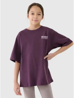 Dievčenské tričko oversize s potlačou 4F 4FJRSS25TTSHF2586-50S