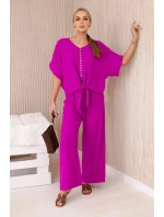 Souprava halenky a kalhot tmavě fialová Souprava halenky a kalhot tmavě fialová