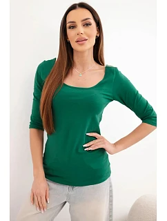 Halenka s kulatým výstřihem tmavě zelená