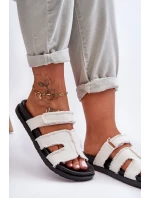 Damskie Klapki Materiałowe Na Rzep Białe Lamirose Damskie Klapki Materiałowe Na Rzep Białe Lamirose