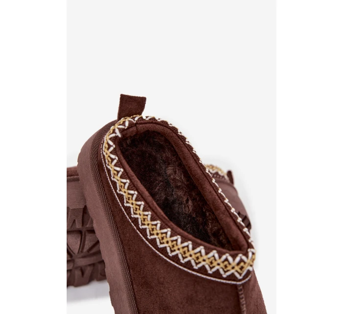 Dětské mládežnické sněhule s výšivkou na platformě čokoládové Jolisse Dětské mládežnické sněhule s výšivkou na platformě čokoládové Jolisse