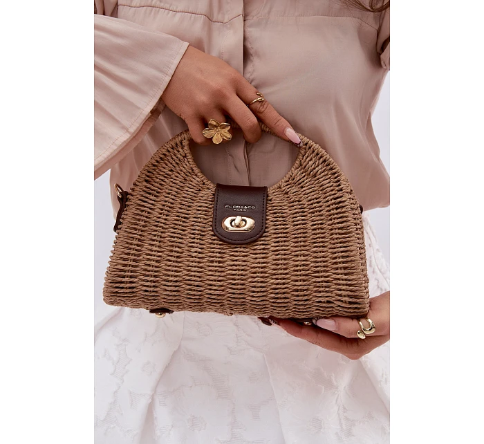 Pletená Malá Kabelka S Odnímatelným Přívazkem Hnědá Delphine