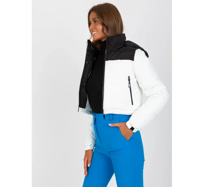 Dámska bunda NM KR D2 3825 68P biela a čierna