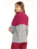 Dámský svetr model 20658389 Fuchsie šedá - Nife