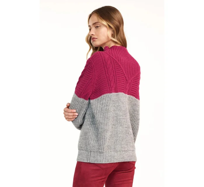 Dámský svetr model 20658389 Fuchsie šedá - Nife