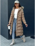 Dámsky zimný kabát LUXWARM tmavo béžový FashionStreet TY4375 Dámsky zimný kabát LUXWARM tmavo béžový FashionStreet TY4375