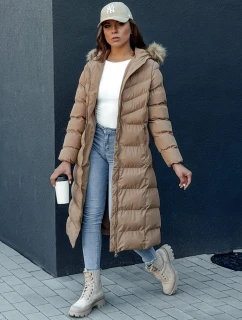 Dámsky zimný kabát LUXWARM tmavo béžový FashionStreet TY4375