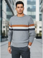 Pánský pruhovaný šedý svetr Dstreet model 21994032 - FashionStreet