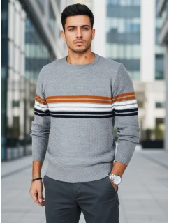 Pánský pruhovaný šedý svetr Dstreet model 21994032 - FashionStreet