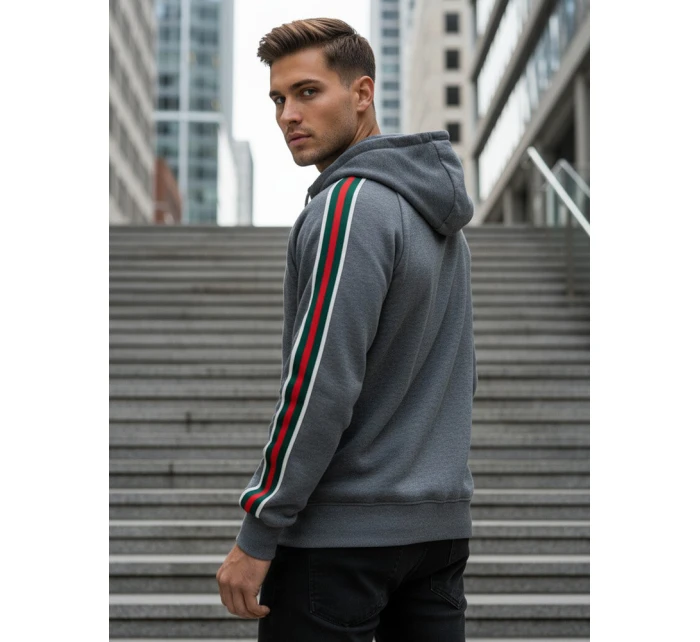 Pánska sivá mikina FashionStreet BX5938 Pánska sivá mikina FashionStreet BX5938