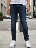 Pánske džínsy slim fit tmavomodré FashionStreet UX4479