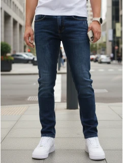 Pánske džínsy slim fit tmavomodré FashionStreet UX4479