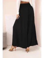 Dámske viskózové nohavice s elastickým pásom čierne