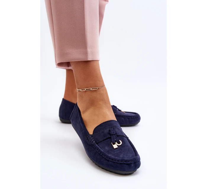Damskie Zamszowe Klasyczne Mokasyny Granatowe Ontala Damskie Zamszowe Klasyczne Mokasyny Granatowe Ontala