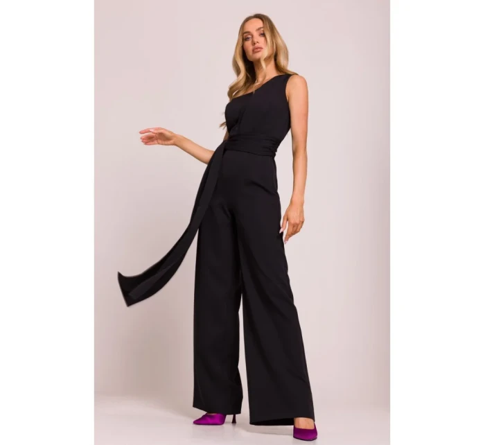 M845 Kombinéza na jedno rameno so šerpou - čierna M845 Kombinéza na jedno rameno so šerpou - čierna