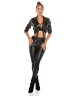 Sexy orezaná blúzka Kunstleder T2880 čierna - Koucla Sexy orezaná blúzka Kunstleder T2880 čierna - Koucla