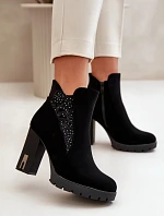 Topánky na podpätku NS329P čierne - Krok vo veľkom štýle