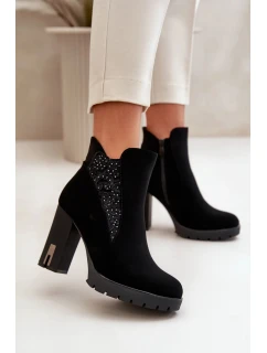 Topánky na podpätku NS329P čierne - Krok vo veľkom štýle