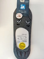 Pánske vzorované ponožky so silikónovým úsmevom W91 sivé - Wola