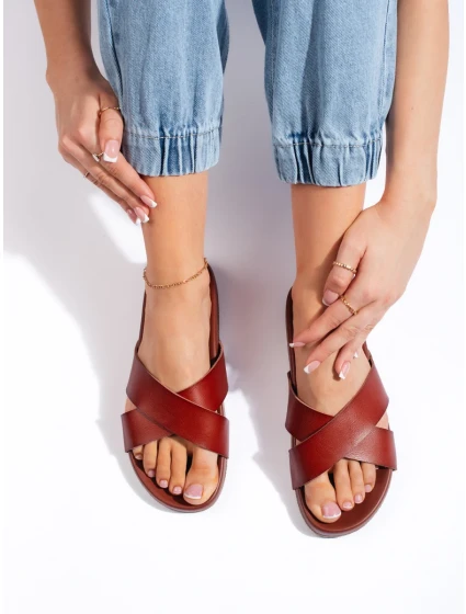 Krásné dámské nazouváky hnědé platforma Krásné dámské nazouváky hnědé platforma