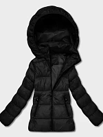 Dámska prešívaná zimná bunda do pása čierna (T3-2656#-1)