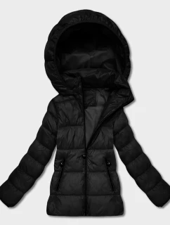 Dámska prešívaná zimná bunda do bokov čierna (T3-2656#-1)
