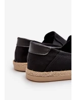 Męskie Tenisówki Espadryle Z Plecionką Czarne Fenen