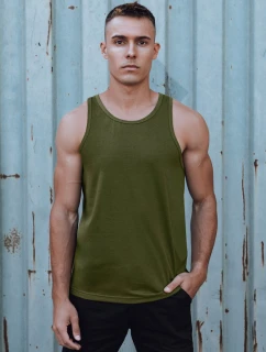 Pánske zelené tričko bez rukávov FashionStreet RX5621