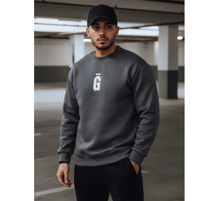 Pánská grafitová mikina s potiskem Dstreet model 21993004 - FashionStreet