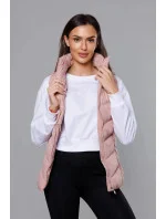 Ružová páperová dámska vesta (5M719-46)