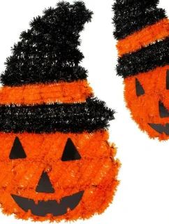 DEKORATÍVNA FIGÚRKA TEKVICE 35CM HALLOWEEN ORANŽOVÝ PRUH