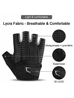 Cyklistické rukavice Rockbros S169BGR XL s gélovými vankúšikmi - sivé